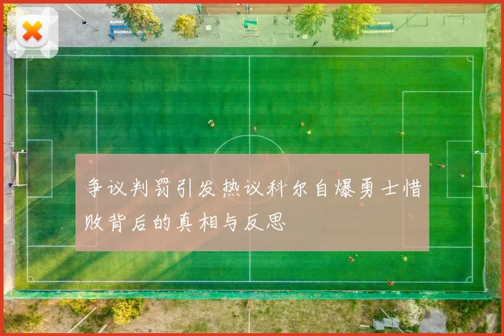 争议判罚引发热议科尔自爆勇士惜败背后的真相与反思